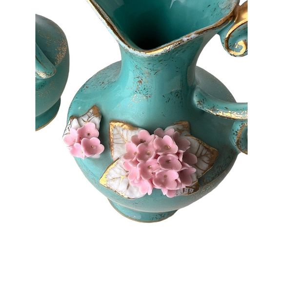 Vintage 1956 L'Amour China Hand Painted & Signed Decorative Vases Made in Japan - Picture 10 of 14